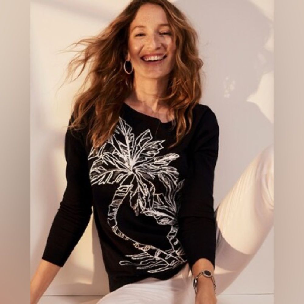 Jacquard Palm Tree Pullover